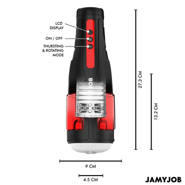 Masturbatore Automatico Cyclone JAMYJOB con Aspirazione e 10 Modalità di Stimolazione